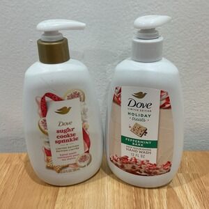 Dove Hand Soap - Limited Edition Peppermint Bark & Sugar Cookie 12 oz - 2 PACK